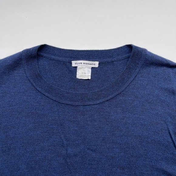 Club Monaco Crew Neck Navy Blue Sweater. Size Large - Picture 5 of 12